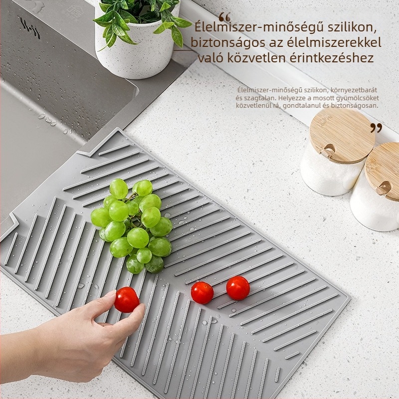 Szilikon szárítómat a konyhapultokhoz, csúszásmentes mosogató alátét, szárítóállvány, modern minimalist dizájn