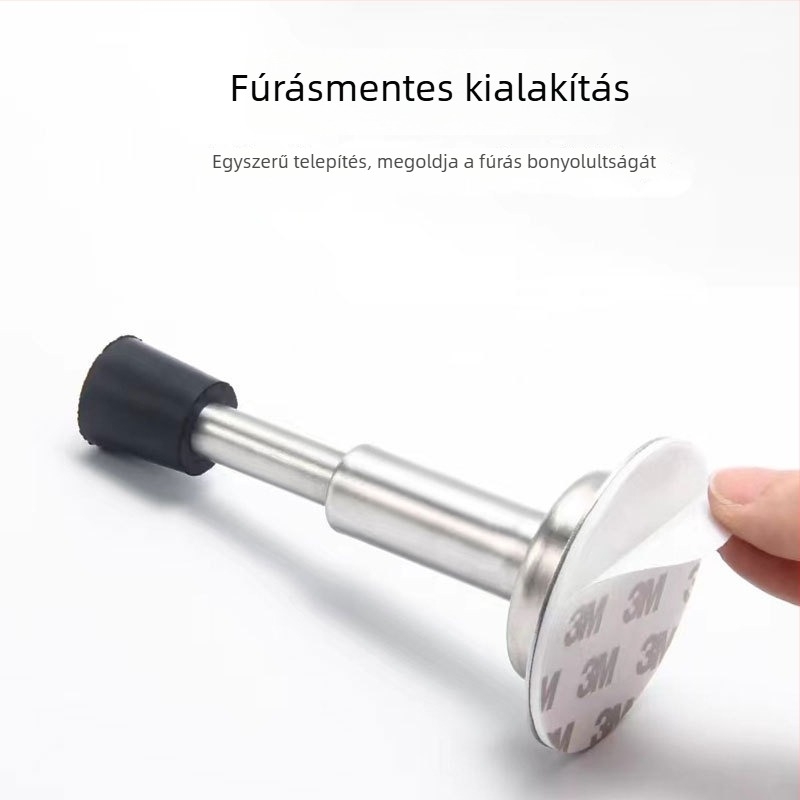 Fúrás nélküli hidraulikus ajtó felső ütéscsillapító, fürdőszobai, teleszkópos rozsdamentes acél-gumi buffer üvegajtókhoz, ütközésgátló