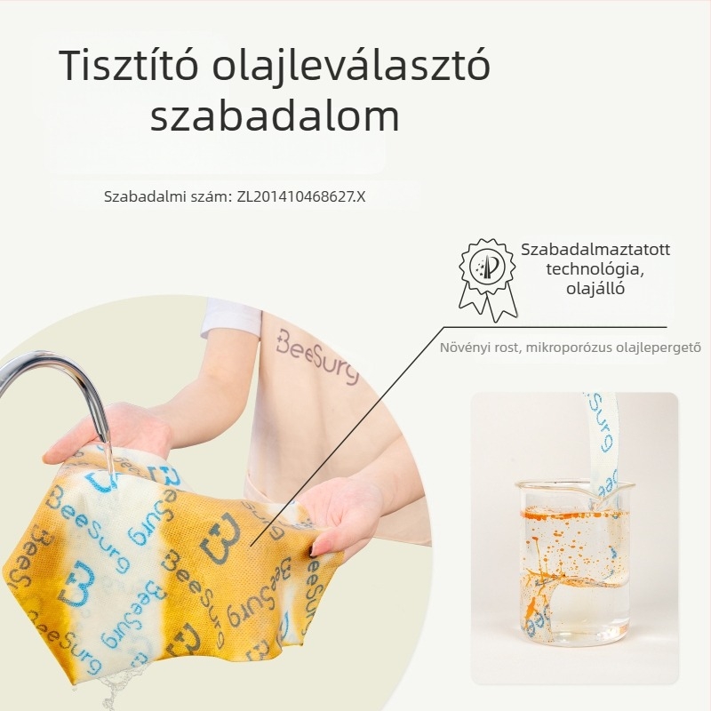 Bingxiu Antibakteriális Mágikus Kendő a Konyhába, Élelmiszer-Grade Edénykendő, Olaj- és Folttűrő, Kiváló Nedvszívó, Nedves és Száraz Használatra, Fa Rostból