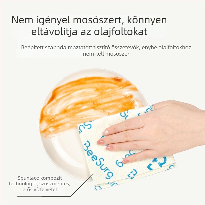 Bingxiu Antibakteriális Mágikus Kendő a Konyhába, Élelmiszer-Grade Edénykendő, Olaj- és Folttűrő, Kiváló Nedvszívó, Nedves és Száraz Használatra, Fa Rostból