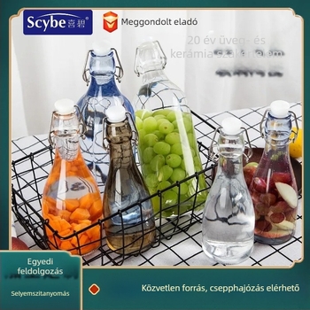 Otthoni használatra zárható üvegpalack: borinfúzióhoz, mézpalack, enzimpalack, keskeny nyakú palack, hideg vízhez való palack