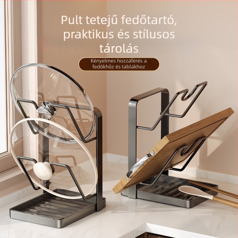 Fedő- és spatulatartó a pulton - multifunkcionális konyhai vertikális tároló