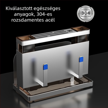 304 rozsdamentes acél falra szerelhető kés-állvány integrált vágódeszkával és evőpálcikákkal