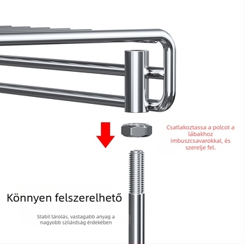 Rozsdamentes acélból készült konyhai állvány mikrohullámú sütőhöz és sütőhöz, pult melletti rizsfőző tárolóval