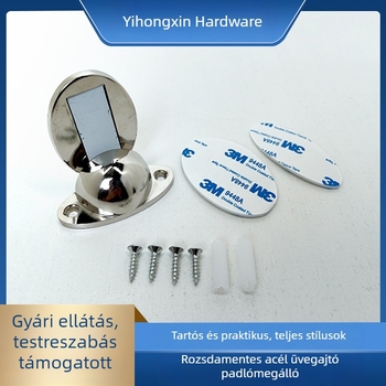 Rozsdamentes acélból készült üvegajtóhoz mágneses ajtóstop, padlóhoz rögzítve, fürdőszoba, ütközésvédő