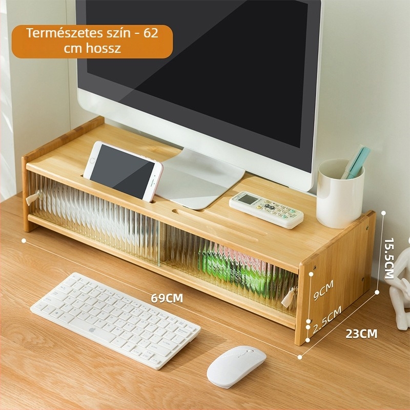 Kétszintes monitor-emelő állvány, asztali rendező