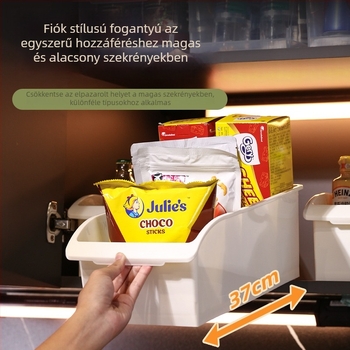 Konyhaszekrényhez szánt fiókos tároló doboz, nagy kapacitású, többfunkciós szervező