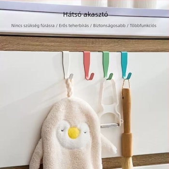 Qihang Szénacél hátulról szerelhető fogasok szekrényekhez és gardróbokhoz, ajtókon használható, fúrás nélkül ruhafogasok