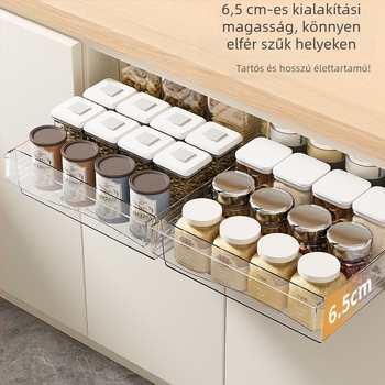 Konyhai mély szekrénybe húzható fiókos rendező – fűszerek és nassolnivalók számára, 5 L kapacitás