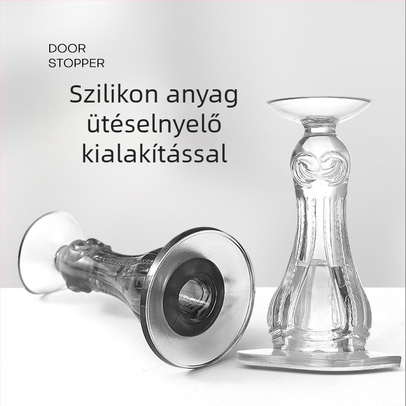 Műanyag ajtóstop fürdőszobához és vécéhez, csendes, falra szerelhető, fúrás és szögelés nélkül