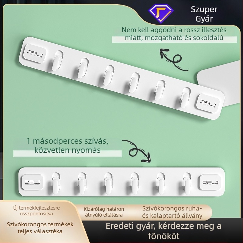Fali akasztó fúrás nélkül – erős ruhafogas és tároló polccal kalapokkal és kulcsokkal