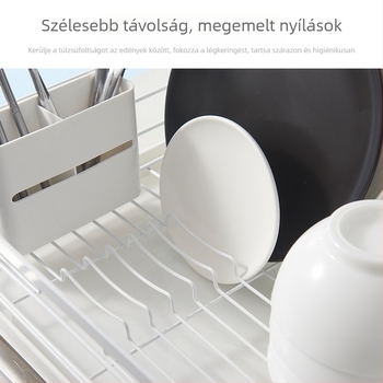 Konyhai lefolyóállvány mosogatótálakhoz, tányérokhoz és evőpálcikákhoz