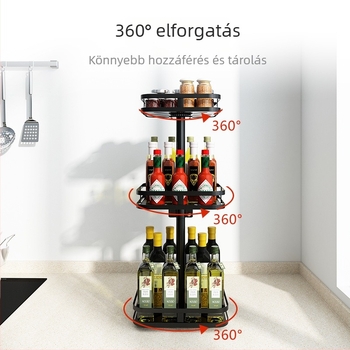 Két szintes forgatható sarok fűszertartó rozsdamentes acélból