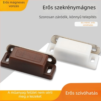 Fehér kis mágneses ajtózár szekrényhez, csavaros rögzítés