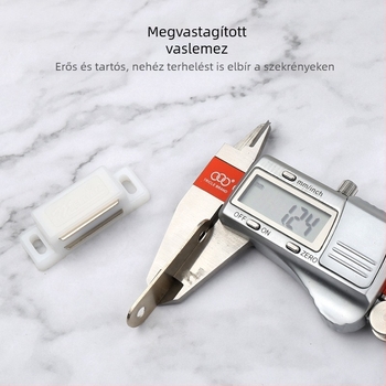 Fehér kis mágneses ajtózár szekrényhez, csavaros rögzítés