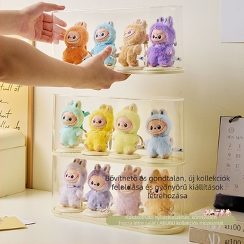 Akril porvédett kiállítási doboz figuráknak és babáknak, 4 literes kapacitás