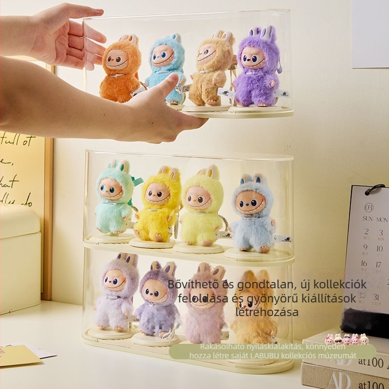 Akril porvédett kiállítási doboz figuráknak és babáknak, 4 literes kapacitás