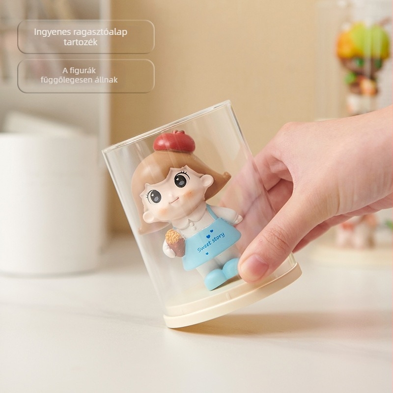 Átlátszó akril kiállító doboz blind-box figurák számára, fedéllel