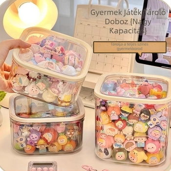 Átlátszó akril tároló doboz, nagy kapacitású, mini figurákhoz és rejtélyes dobozokhoz