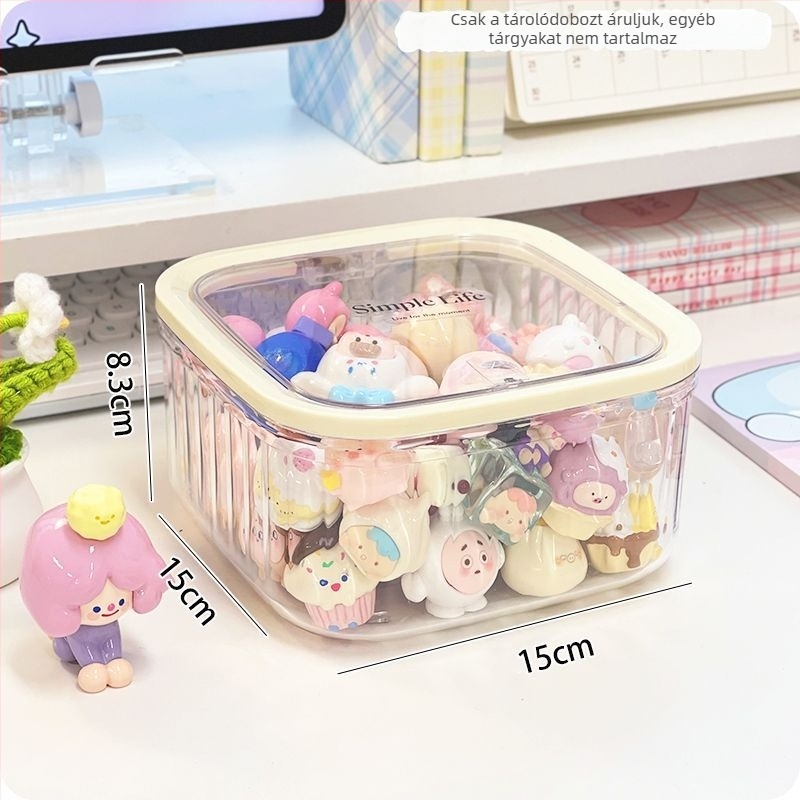 Átlátszó akril tároló doboz, nagy kapacitású, mini figurákhoz és rejtélyes dobozokhoz