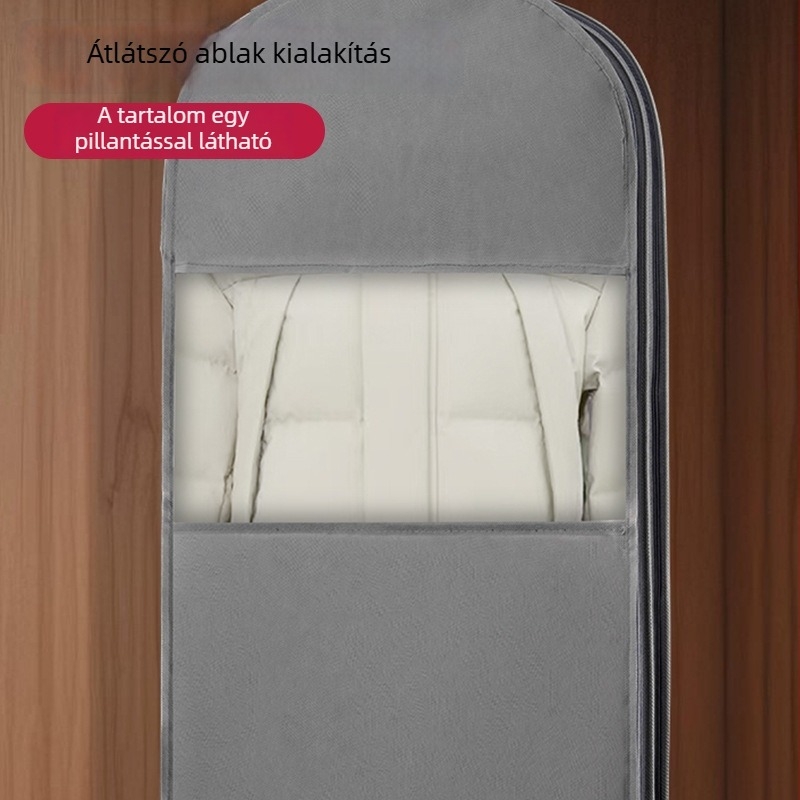 Átlátszó felakasztható porvédő zsák — kompressziós ruhatartó, látható, nagy kapacitású tároláshoz kabátokhoz és öltönyökhöz