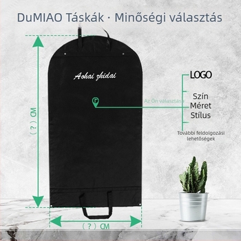 Nem szövött anyagú öltönytáska, porvédő tok ruházathoz, összecsukható tárolótáska, egyedi gyártás