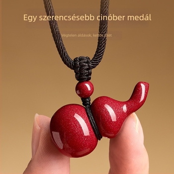 Uniszex cinnabar tök alakú medálos nyaklánc zsinórral