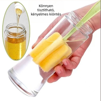 Üveg olajtartó permetező mechanizmussal, konyhára, nagy kapacitású, átlátszó, fűszertartó