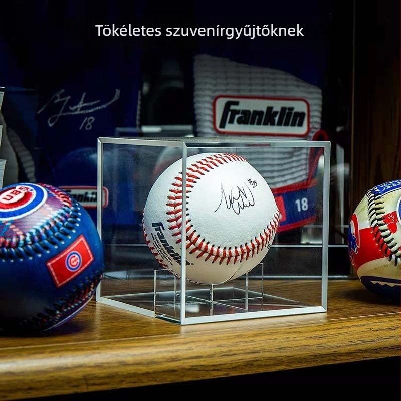 Átlátszó akril tároló doboz teniszhez, prémium baseball kiállító doboz, sportcsomagolás, golf tároló doboz