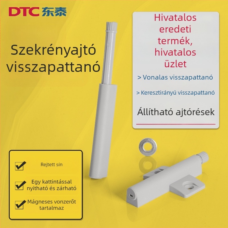 DTC mágneses visszapattanó szerkezet gardrób- és szekrényajtókhoz, fogantyú nélkül, automatikus záródás