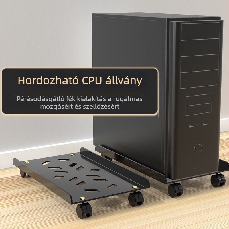 Mobil acél számítógép torony állvány kerekekkel a rendezéshez és tároláshoz
