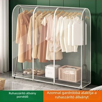 Álló ruhaszárító porvédő huzat, áttetsző ruhatartó zacskó hálószobához