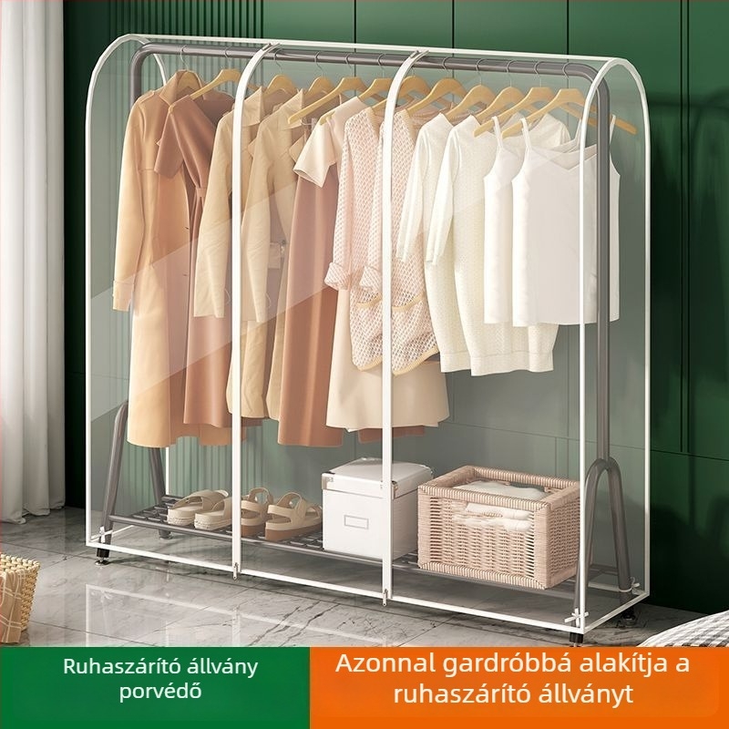 Álló ruhaszárító porvédő huzat, áttetsző ruhatartó zacskó hálószobához