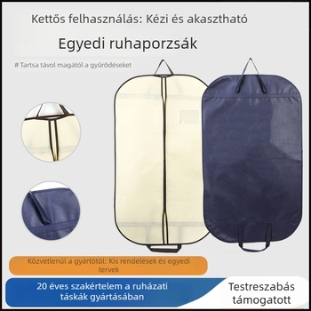 Ruhatartó táska, porvédő öltönytaska, környezetbarát vastagabb nemszőtt anyagból készült öltönytáska, raktáron