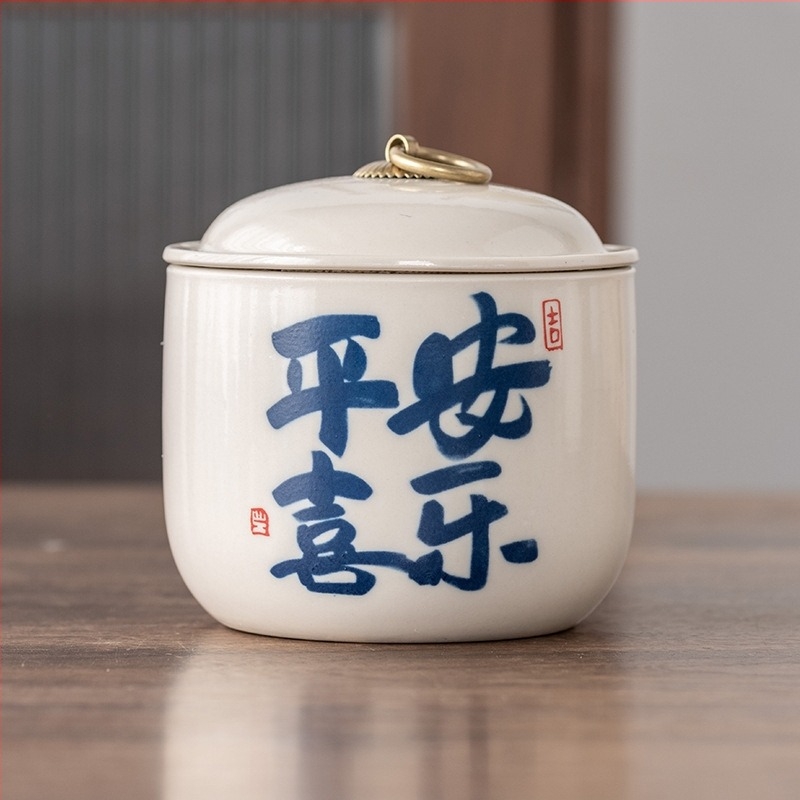 Kerámia teás tároló üveg, nagy méretű, japán stílusú, nedvességálló és zárható, fekete tea, zöld tea és Pu'er tea számára.