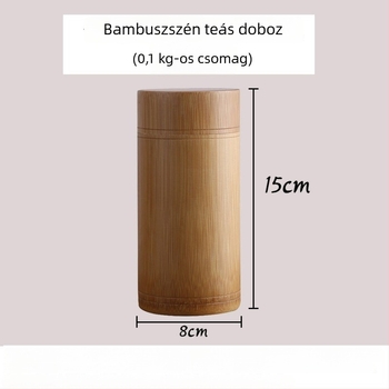 Hordozható bambusz teás üveg zárt bambuszcsővel és bambusz pohárral – teaceremóniához