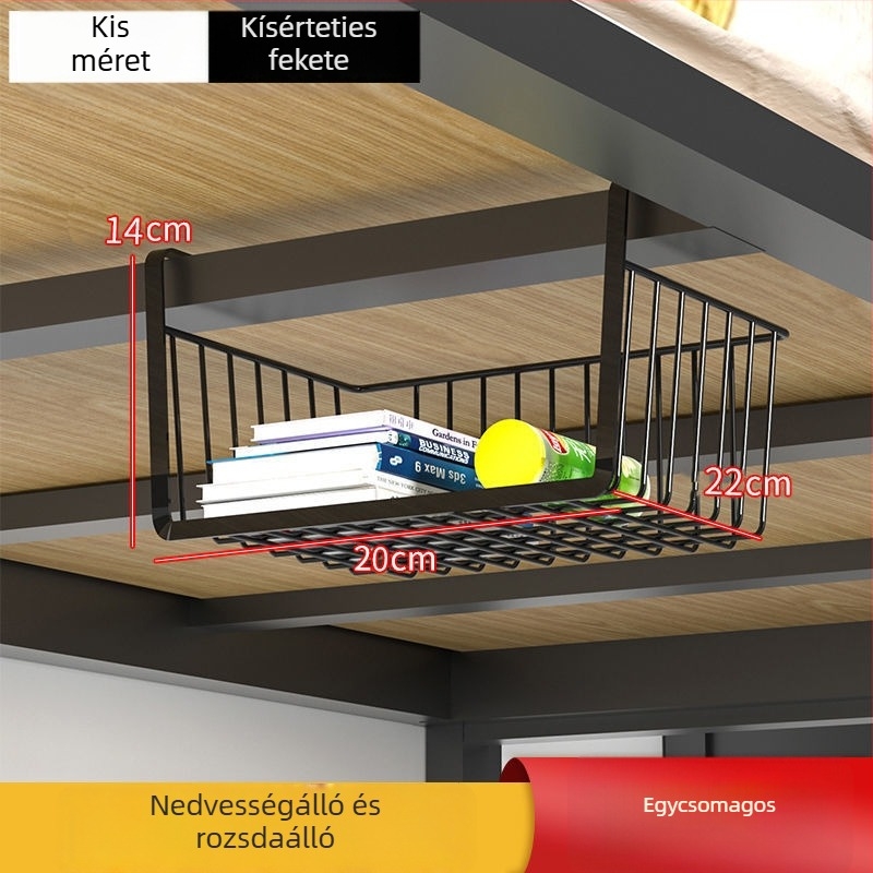 Konyhai tároló polc függő fűszerkosárral, egy szintes, szerelés nélkül, a szekrénybe