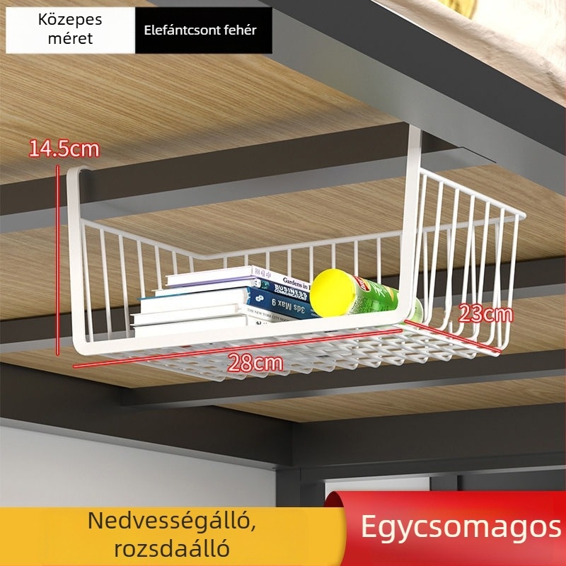 Konyhai tároló polc függő fűszerkosárral, egy szintes, szerelés nélkül, a szekrénybe