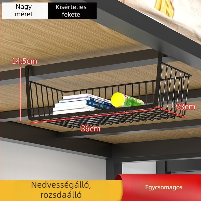 Konyhai tároló polc függő fűszerkosárral, egy szintes, szerelés nélkül, a szekrénybe