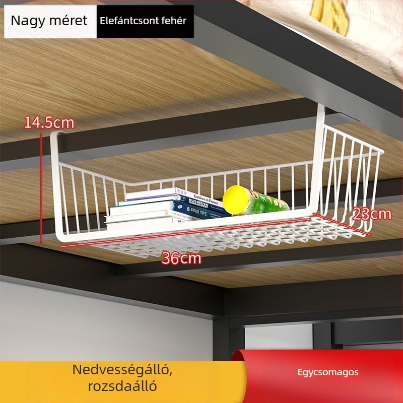 Konyhai tároló polc függő fűszerkosárral, egy szintes, szerelés nélkül, a szekrénybe