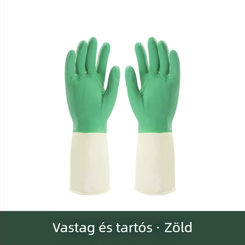 Nitril mosogatókesztyűk nőknek – konyhai használatra, tartós háztartási munkákhoz, téli vastagított kivitel, csúszásmentes, hosszú, vízálló