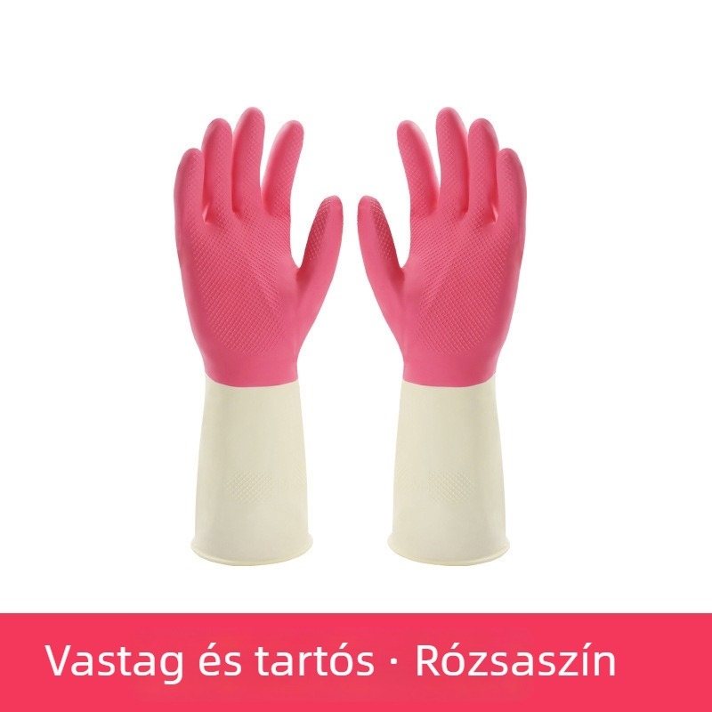 Nitril mosogatókesztyűk nőknek – konyhai használatra, tartós háztartási munkákhoz, téli vastagított kivitel, csúszásmentes, hosszú, vízálló