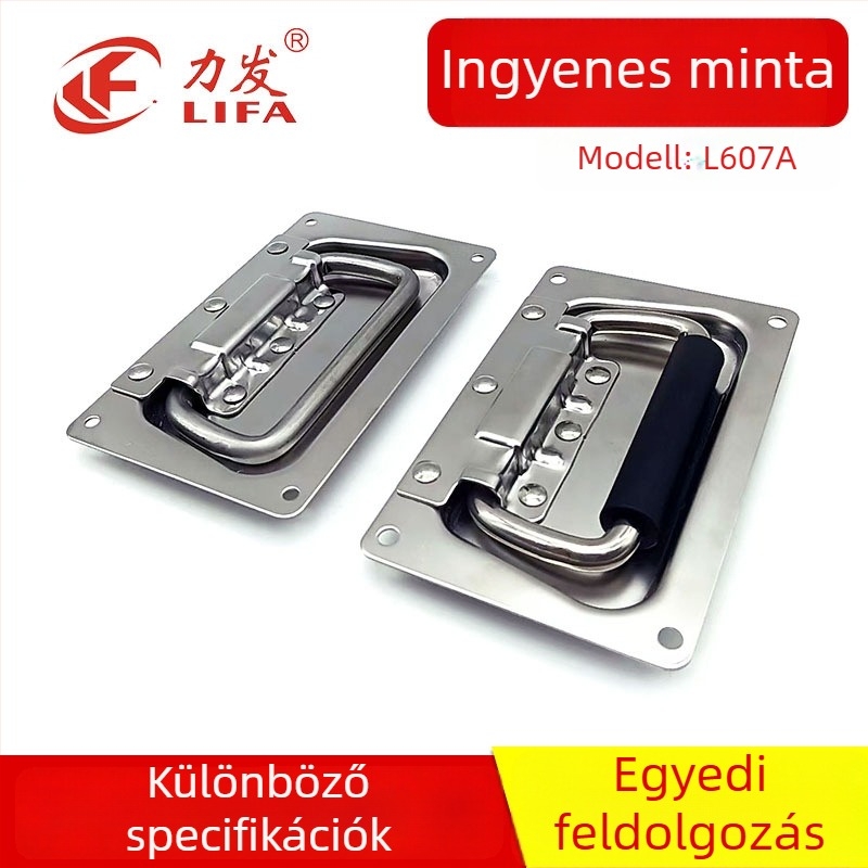 Beépített rugós fogantyú dobozokhoz és ipari berendezésekhez, 304 rozsdamentes acél, modell L607A