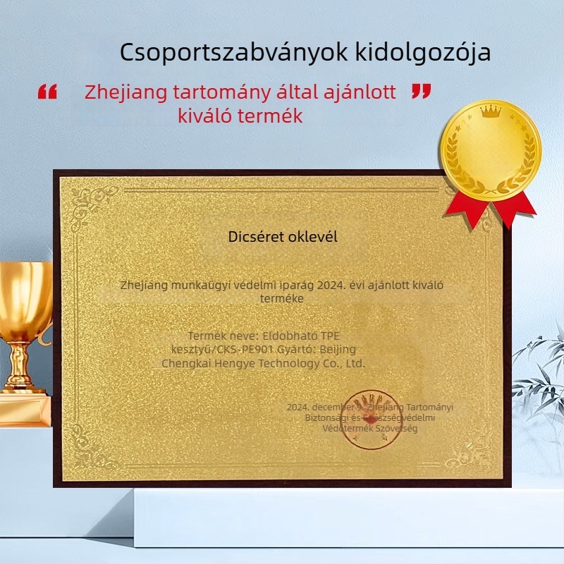 Egyszer használatos TPE vastagított, átlátszó kesztyűk, élelmiszer-biztonsági, konyhai mosogatáshoz