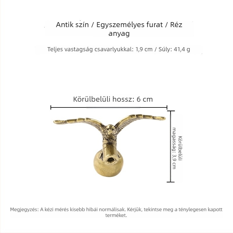 Kínai stílusú sárgaréz ajtófogantyú repülő sas szárnyainak dizájnjával, bútorokhoz, szekrényekhez és fiókokhoz