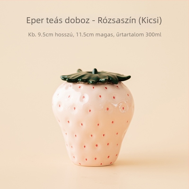 Epres kerámia teásüveg — zárt tároló teához, otthoni dekoráció, kiegészítő a teáskészlethez