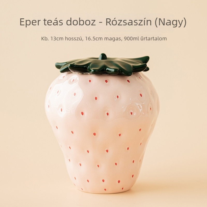 Epres kerámia teásüveg — zárt tároló teához, otthoni dekoráció, kiegészítő a teáskészlethez
