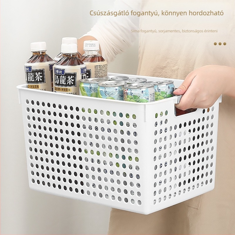Műanyag asztali tároló doboz kisebb tárgyakhoz, játékokhoz és nassolnivalókhoz — kockás mintázat, kapacitás 12, fedél nélküli, modern minimalistikus stílus