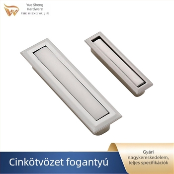 Cinkötvözetből készült téglalap alakú beépített fogantyú szekrényekhez és rejtett csúszóajtókhoz