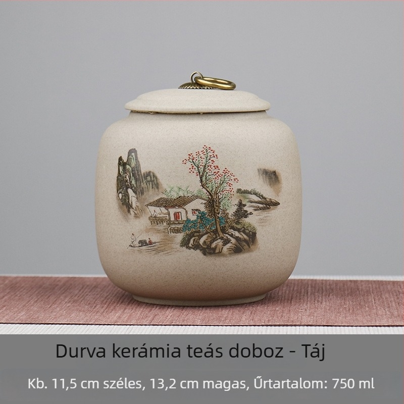 Zárható agyag teás doboz, prémium kerámia teafiók Pu'er tea tárolásához